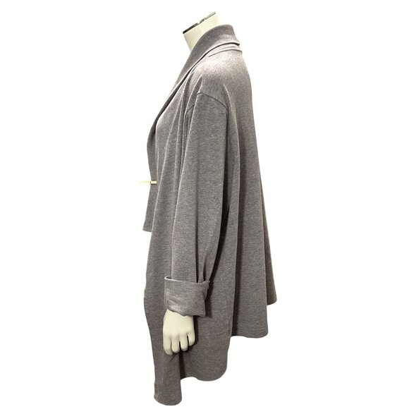 CCC Trendy Chic Gray Open Front High Low Hem Design Cardigan Size Large - Picture 2 of 8